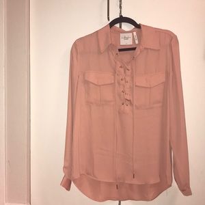 L'Academie small salmon colored BRAND NEW blouse